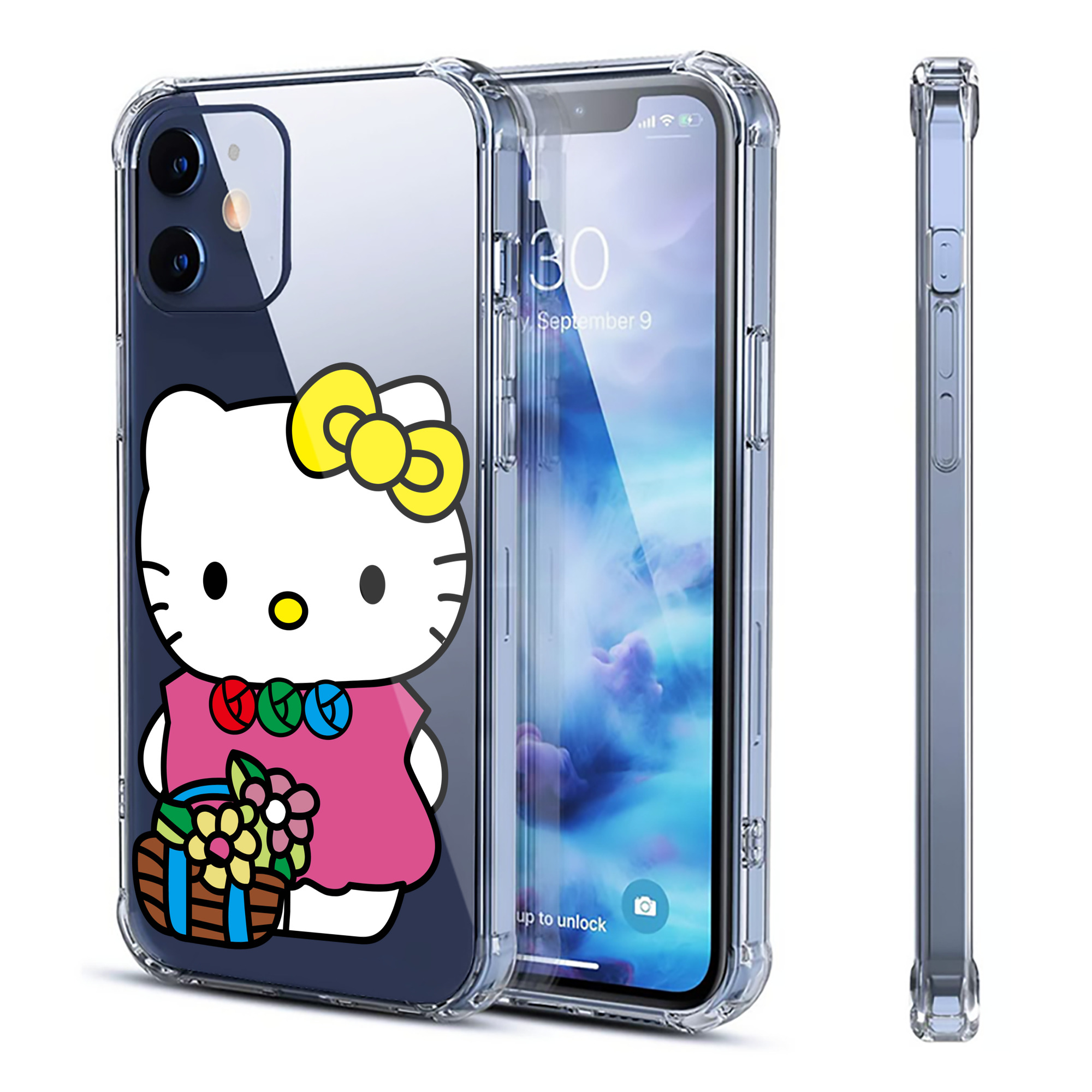 （画像用） Hello Kitty ハローキティ 【iPhone 12シリーズ対応】透明スマホケース（クリアソフトケース）